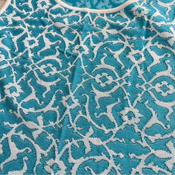 Peruvian Connection Blue White Woven Jacquard Pima Cotton Dress Bahia Sundress - Picture 9 of 15